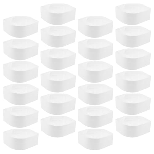 SUPVOX Lot de 50 Calots Cuisine Jetables en Papier Blanc, Protection Hygiénique Respirante, Style Rétro Professionnel, pour Écoles et Hôtels