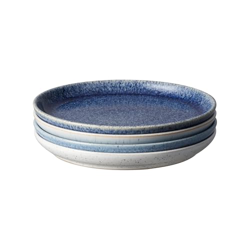 Denby Studio Blue 4 Piece Medium Plate Set, 21 centimeters