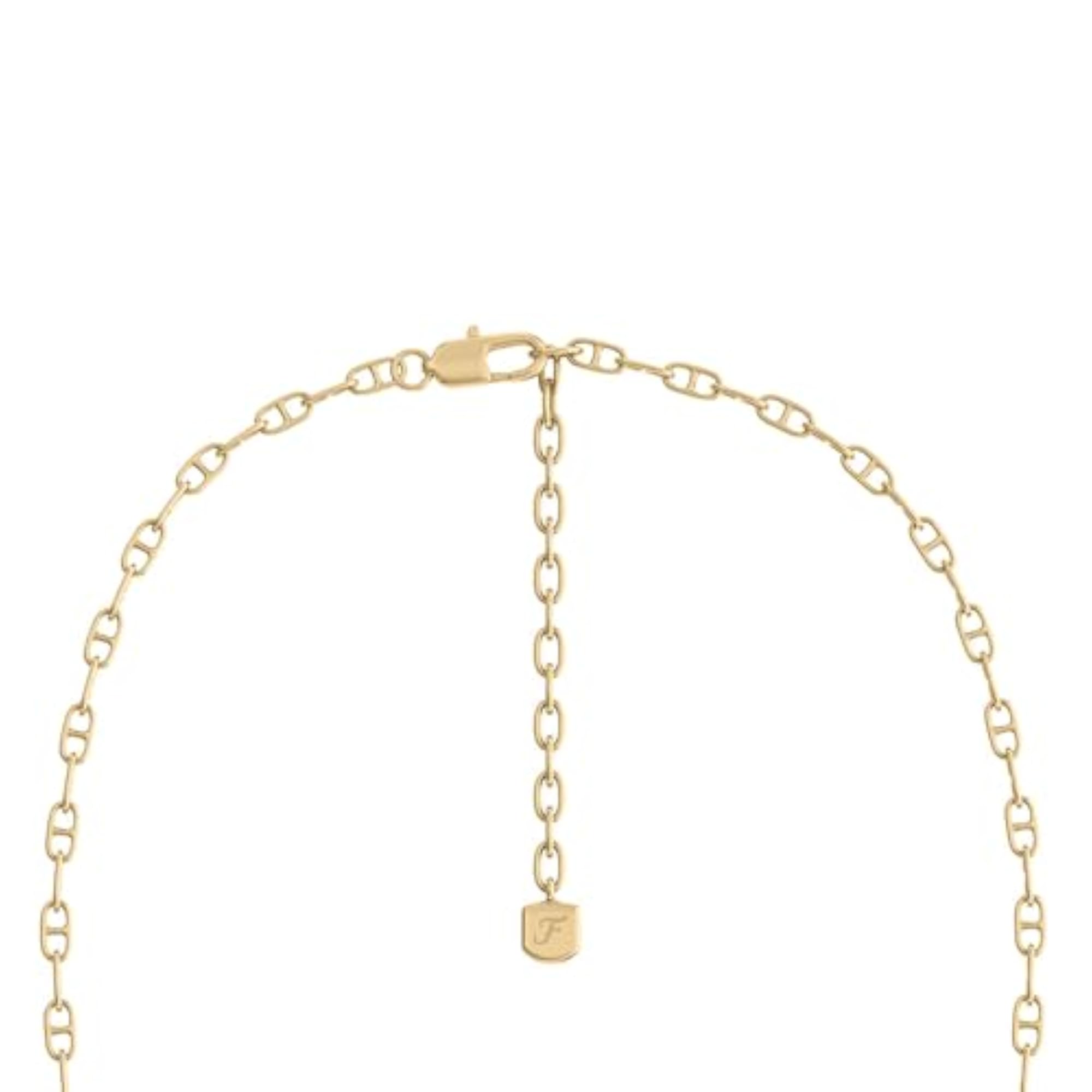 Heritage Yellow Brass Necklace, Elegant Design