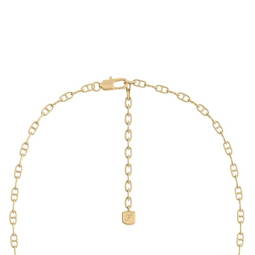 Image of Fossil Women's Ellis Toi Et Moi Gold-Tone Brass Station Necklace