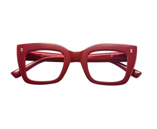Image of Women's Designer Reading Glasses 1.5 Square Cat Eye Red Readers 1.00 1.25 1.50 1.75 2.00 2.25 2.50 2.75 3.0 3.5 4.0 Trendy Retro Style