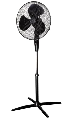 Image of 16 Inch Pedestal Fan Black with Adjustable Height, 3 Speeds