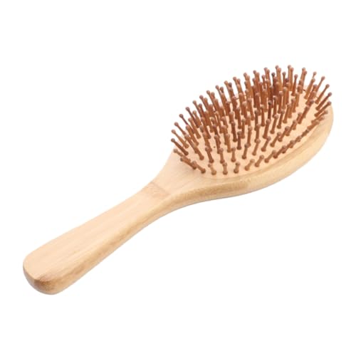 Ipetboom Cepillo de Pelo de Bambú Antiestático Desenredante para Cabello Rizado con Masaje Suave para Mujeres Hombres y Cepillo de Masaje Neumático