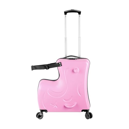 Toddler Ride on Suitcase - Travel Suitcase | Childrens Luggage Cabin Case with Safety Belt, Wheels for Toddler Boys Girls - Main Image