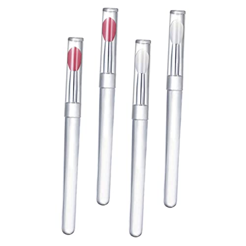 Beatifufu Lip Makeup Accessory 4 Pack Silicone Lip Brush Set Makeup Applicators for Lipstick Eye Shadows