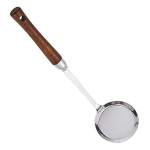 Slotted Spoon, Skimmer Fine Mesh Ladle, 12.01×3.35in Oil Fat Separator, Grease Gravy Strainer Tool, Stainless Steel Filter Spoon for Home Kitchen, Cooking, Dining Use
