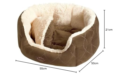 Nobby 70869 Komfortbett Oval für Hunde oder Katzen Ceno L x B x H: 55 x 50 x 21 cm, braun