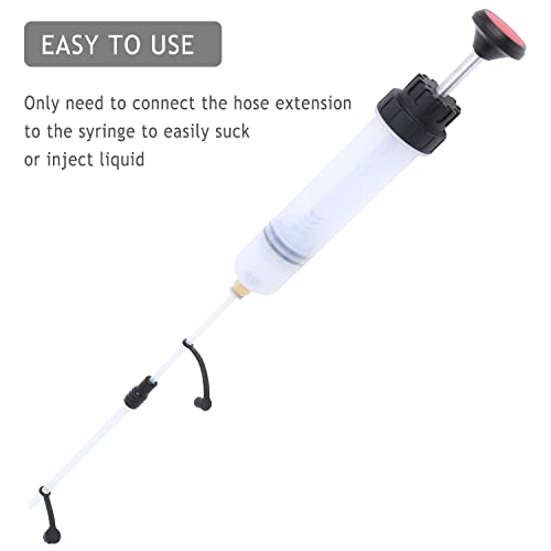 Poweka Oil Suction Syringe，200ML(CC) Oil Liquid Extractor, Syringe Type