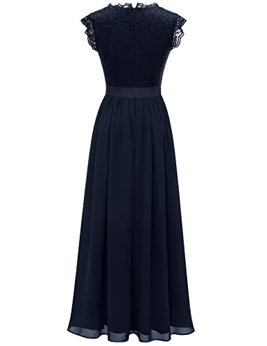 Image of Dressystar Women's V Neck Sleeveless Lace Bridesmaid Dress Wedding Party Gown