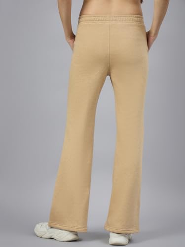 Image of 98 Degree North Women Flared Fleece Track Pants-GL1315-ALMOND