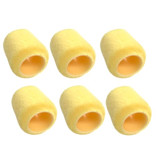 6 Pcs 3-Inch ALAZCO 3/8 Nap Polyester Small Paint Roller Refill Covers NO SHED Premium for Indoor Outdoor Projects Painting Trims Cabinets Furniture Doors Walls Edges Corners