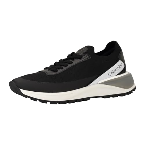 Calvin Klein Women's Geneo Sneaker, Black/White 001, 8.5