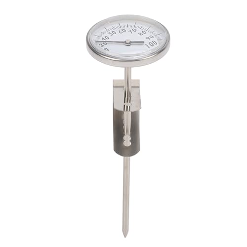 ミルクスチーム用ミルク温度計、水温計 4.6cm ダイヤル 12.5cm プローブポット温度計 ブラケット付き 水温計 ミルクコーヒーチーズ作り用