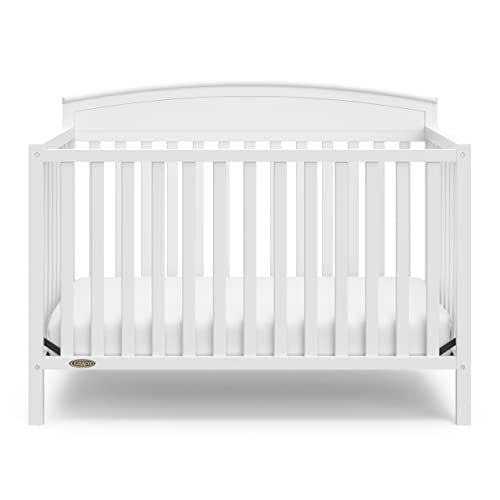 Image of Graco Benton 5 in 1 Convertible Crib with Graco Crib Mattress Bundle, White