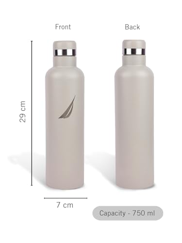 Image of NAUTICA Premium Leak-Proof Insulated Water Bottle - 1pc (Yacht)| 750ml | Stainless Steel Flask with 24 Hours Temperature Retention | Ideal for Travel, Gym, Office Use Oreo Big Solid-peachborn
