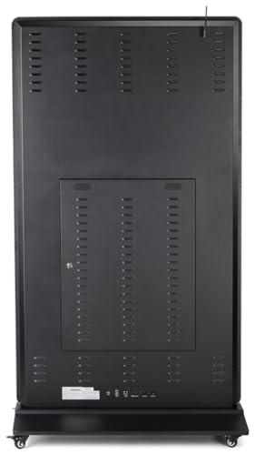 Image of Displays2go Digital Display Advertising Floor Stand with (2) 8W Speakers & (4) Locking Wheels (DF075NLB)