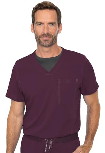 Image of Med Couture Rothwear Touch Scrub Top for Men V-Neck 1 Pocket