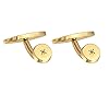 Kuzzoi Cufflinks for Men, Cufflinks Shiny Oval Design, Made of 925 Sterling Silver Gold-Plated, Classic Jewellery for the Shirt, Golden Men's Gift for Wedding and Birthday #3