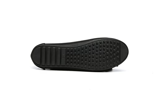 Bernal Women's Wide Width Comfortable Flat Shoes - Round Toe Classic Cute Rhinestones Bow Slip On Ballet Flats (Black 7) #TOP3