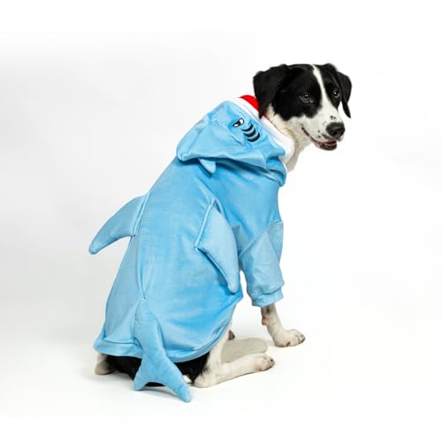 NACOCO Halloween Shark Dog Costume - Pet Christmas New Year Hoodie Warm Party Coat Outfit for Small and Medium Cat Dog Clothes(Blue Shark,L) - image 6