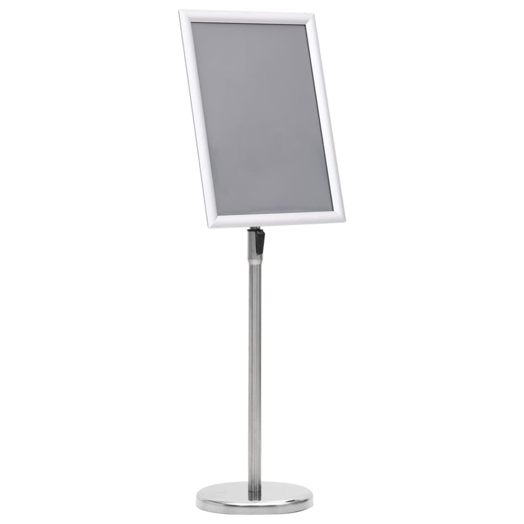 Plakatständer A3 höhenverstellbar mit Klapprahmen, Infoständer aus Aluminium für Restaurant, Büro und Messe, silberner Kundenstopper für Werbeplakate