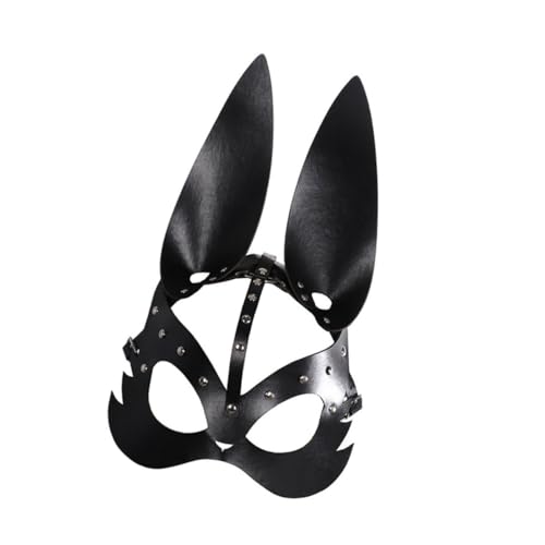 TOGEVAL Easter Bunny Style Mask Pu Costume Accessory for Masquerade and Party Celebrations Comfortable Design for Adults Unique Modeling for Festive Fun