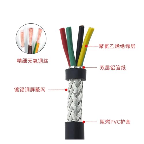 Cable blindado UL2464 de cobre para transmisión de señal estable 1m 4