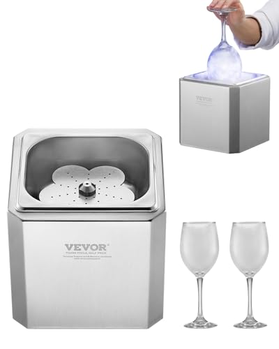 VEVOR Enfriador de Vasos con CO₂ para Cerveza 8-10 Segundos por Taza con Luz LED Enfriador de Vidrio Instantáneo para Vino, Cóctel, Champán, Bebidas Mixtas para Bar, Restaurante, Cocina Casera