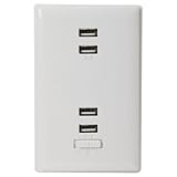 RCA USB Wall Plate Charger (White)
