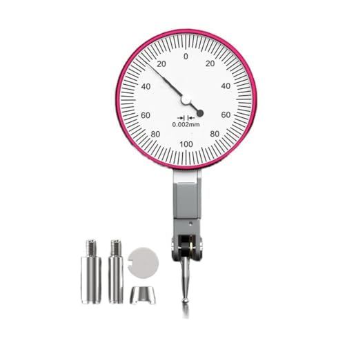 FACAIIO Indicateur de test à cadran avec résolution de 0,002 mm, plage de 0 à 0,8 mm, corps en laiton chromé, mesures précises, inversion automatique, longueur du point de 2,1 cm