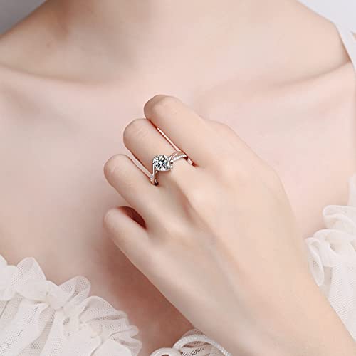 Bague cœur orné de moissanite 1ct le cadeau idéal en argent 925