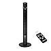 OZAVO Turmventilator mit Fernbedienung und LED-Display, 3 Geschwindigkeitsstufen Fan, Standventilator mit Timer, 70° Oszillation Säulenventilator, 3 Betriebsmodi Ventilator, 50W, 97.5 cm, Schwarz