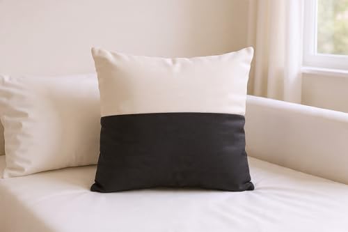 Image of Hotel Quality Premium Fibre Cushions | Cushion 16 inch x 16 inch | Pillow,Cushion,Cushions for, Cushion Pillow,Pillow,Cushions for Bed (Grey-White, 3)