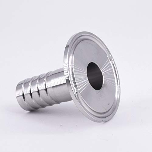 19mm 3/4" Hose Barb x 1.5" Tri Clamp SUS 304 Stainless Steel Tri-Clover Hosetail Coupler Fitting Home Brew