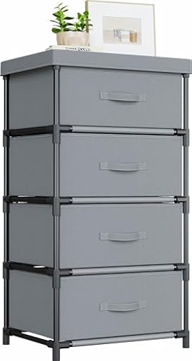 WANGIRL Cómodas y Cajoneras de Tela, Cajoneras Armario con 4 Cajones, Marco de Metal, Cajoneras Dormitorio para Salon, Oficina, Vestidor, Cuarto de Invitados - Gris | Ya disponible en tu tienda friki favorita! En mundofriki.es! WANGIRL Cómodas y Cajoneras de Tela, Cajoneras Armario con 4 Cajones, Marco de Metal, Cajoneras Dormitorio para Salon, Oficina, Vestidor, Cuarto de Invitados - Gris | Ya disponible en tu tienda friki favorita! En mundofriki.es!