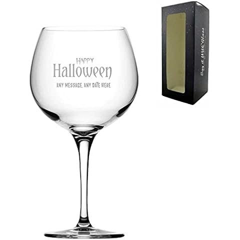 Personalised Engraved Happy Halloween Gin Balloon Cover