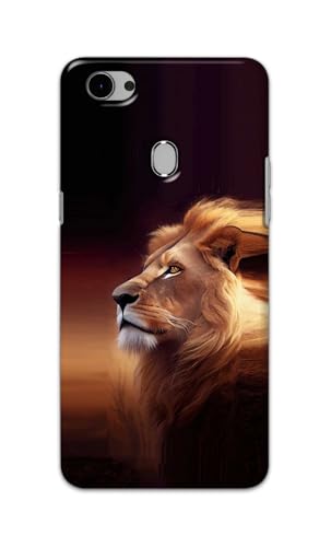 Image of PRINTFIDAA Printed Hard Back Cover Case for Oppo F7 Back Cover (Danger Lion) -112