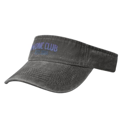 We Do Not Care Club Sun Visor Caps WDNC Club Empty Top Baseball Hat Trendy Printed Casual Dad Hat Deep Heather