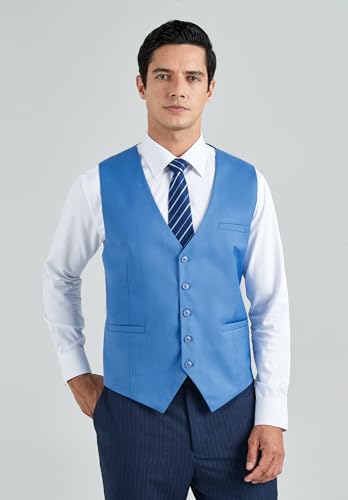 Image of Enlision Men's Suit Vest Business Formal Dress Waistcoat Solid Color Vest for Suit or Tuxedo