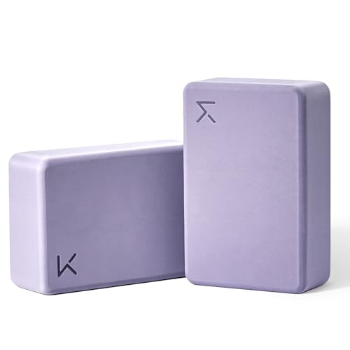 KEEP Yoga Block, High Density EVA Foam Blocks for Yoga, Pilates, Meditation, Aid Balance, Support and Deepen Poses - Non-Slip Lightweight Durable,Smoky Purple (Set of 2)
