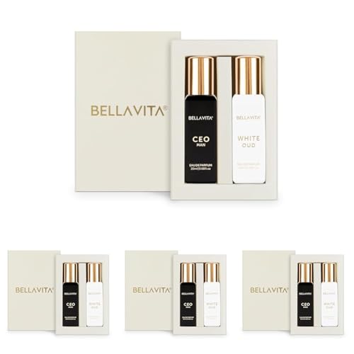 Bella Vita Luxury Ceo Man & White Oud Unisex Liquid Perfume Combo With Tonka, Agarwood & Orange | Woody Long Lasting Edp Fragrance Scent, Pack Of 8, 20 Ml Each
