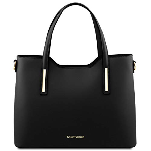 Tuscany Leather Olimpia Bolso Shopping en Piel Negro