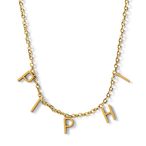 Sorority Shop Pi Beta Phi Necklace — PBP Name Necklace, 18K Gold Plated Sorority Gifts Necklace, Long-Lasting Pi Beta Phi Gifts for Women