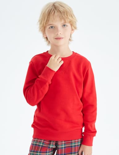 Image of Spring&Gege Youth Basic Sport Crewneck Pullover Sweatshirts for Children(3-12 Years)