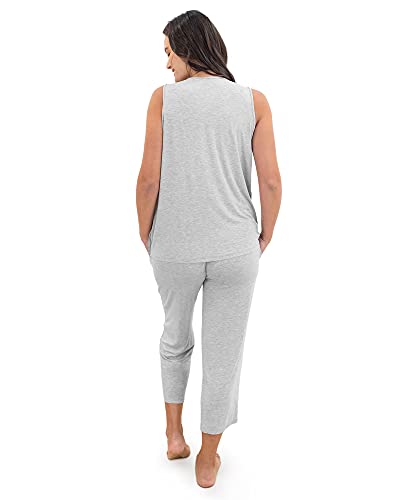 Kindred Bravely Tulip Hem Maternity & Nursing Pajamas | Nursing Pajama Set (Grey Heather, Large) #TOP3