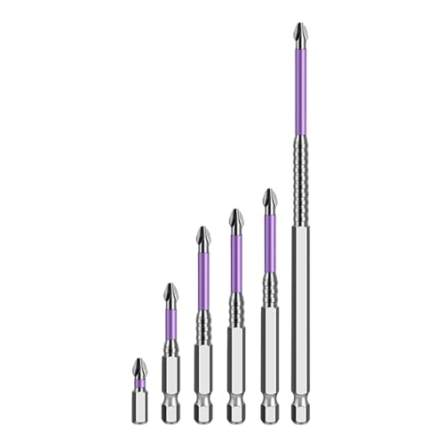 keloppasit Juego de 6 brocas magnéticas para destornillador eléctrico, a prueba de golpes, multifuncionales, para construcción, automoción, fontanería, electricidad, metal, mantenimiento, muebles