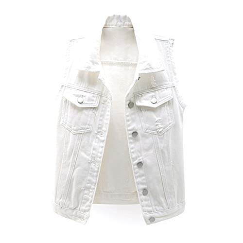 Veste en jean sans manche femme style décontracté pour les festivals