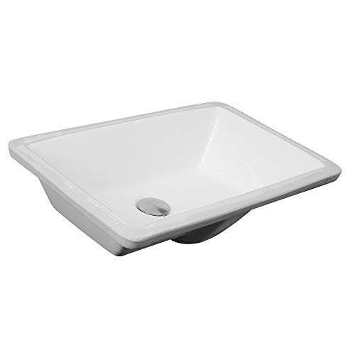 Nantucket Sinks Um-19X11-W 19-Inch By 11-Inch Rectangle Ceramic Undermount Vanity Sink, White #TOP3