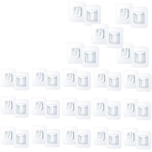 Image of Signamio 20 Pcs Self Adhesive Wall Hooks for Hanging - Male Female Design, Heavy Duty, Perfect for Photo Frames, Wall Clock, Keys - No-Drill Installation