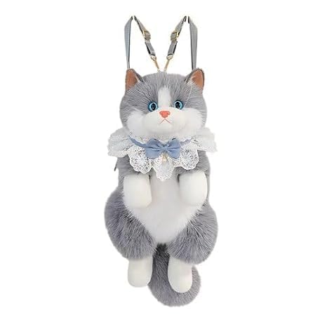 Cute Cat Plush Backpack Purse for Girls & Women | Kawaii Soft Fur Kitty Crossbody Bag | Lightweight Mini Sling Bag | Stylish Cartoon Animal Handbag for Gifts | Random Color-image-20